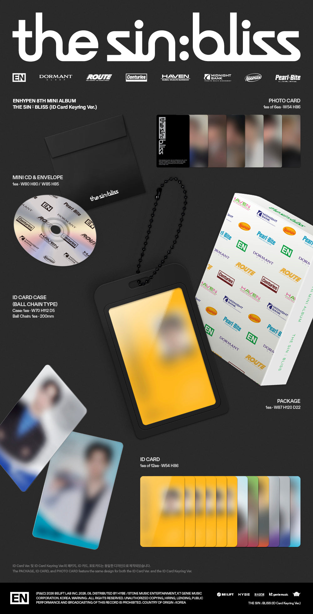 [PREORDER] ENHYPEN <THE SIN : BLISS> ID Card Keyring Ver