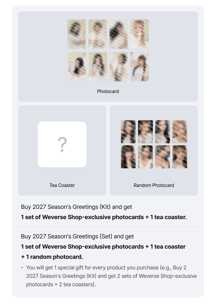 HEARTS2HEARTS [FAIRY HEARTS] 2027 SEASON’S GREETING SET WEVERSE SHOP POB