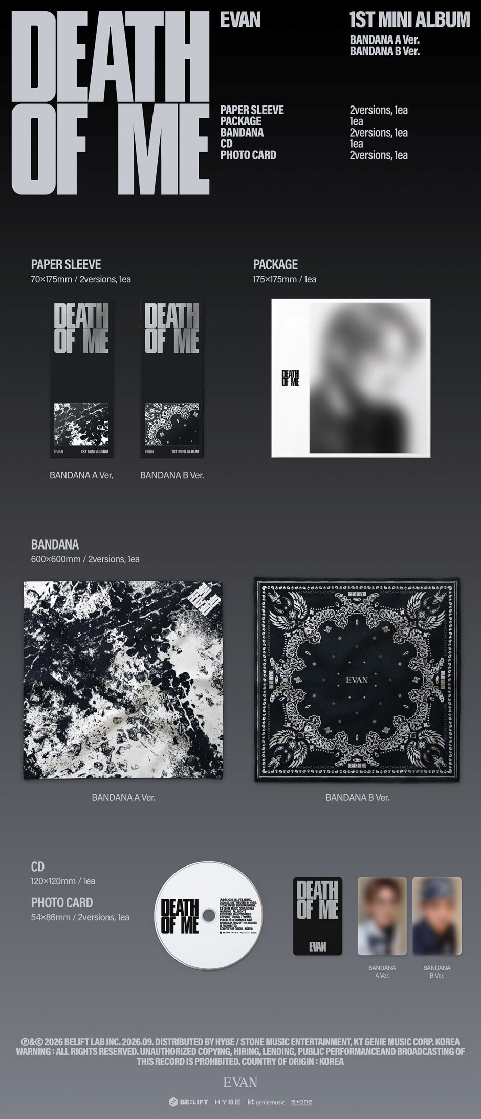 [PREORDER] EVAN [DEATH OF ME] BANDANA VER