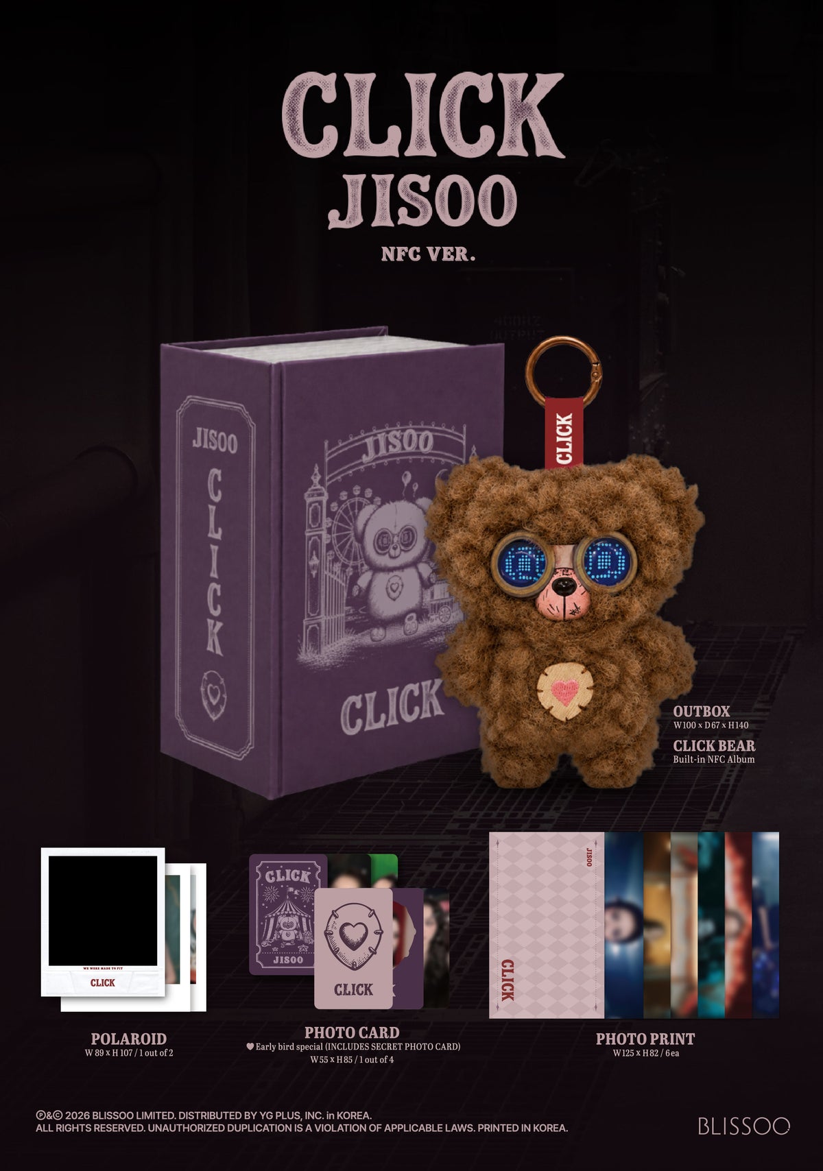 [PREORDER] JISOO [CLICK] CLICK BABY BEAR NFC VER.