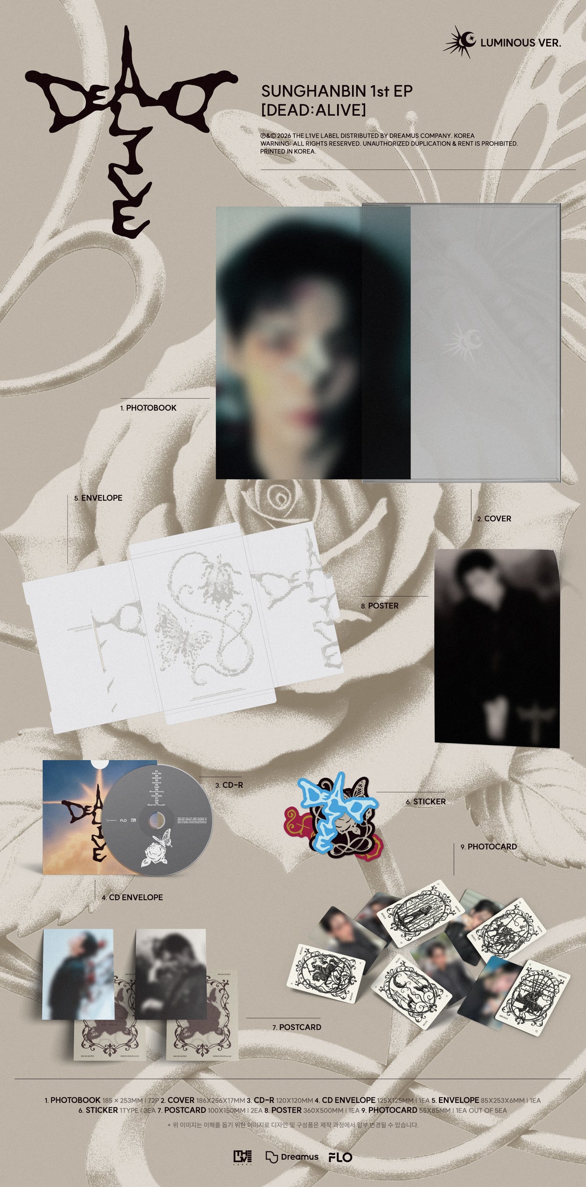 [PREORDER] SUNG HANBIN [DEAD:ALIVE] Photobook Ver_Luminous Ver