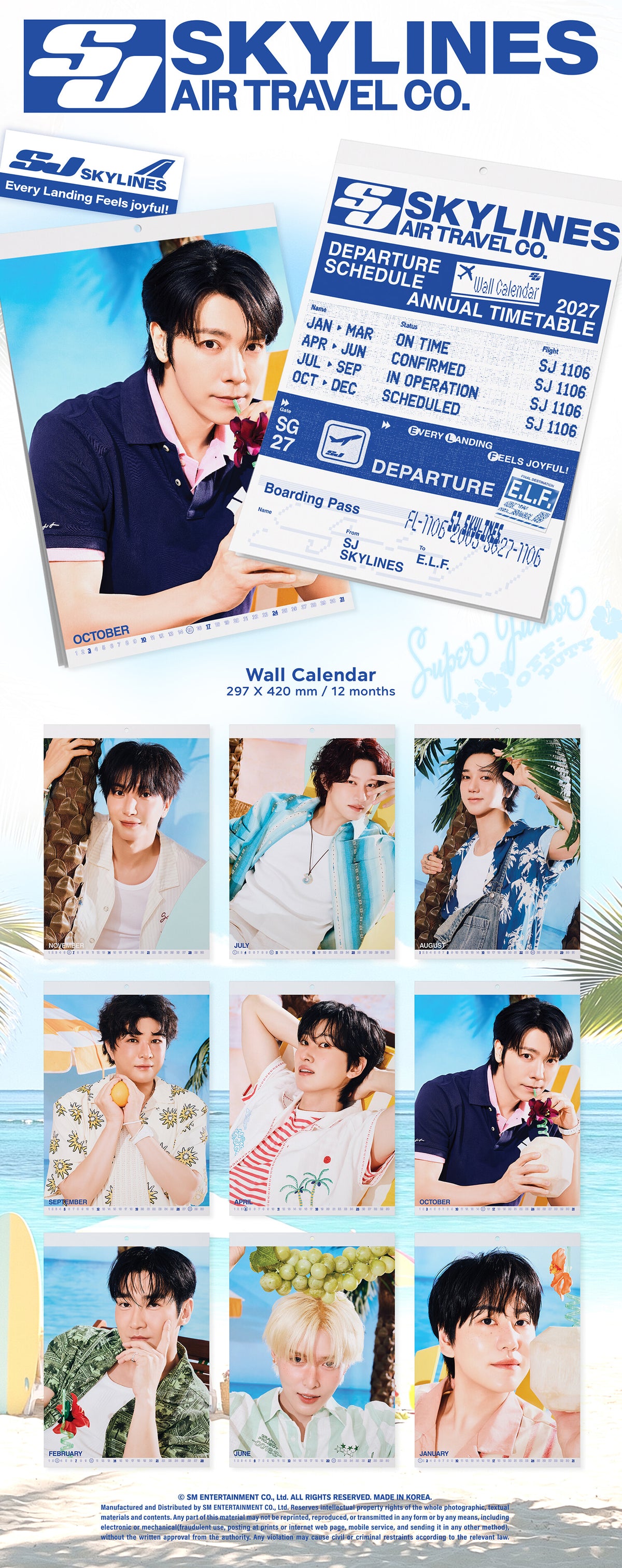 [PREORDER 18/10 CLOSED] SUPER JUNIOR [SKYLINES] 2027 SEASON’S GREETINGS Wall Calendar