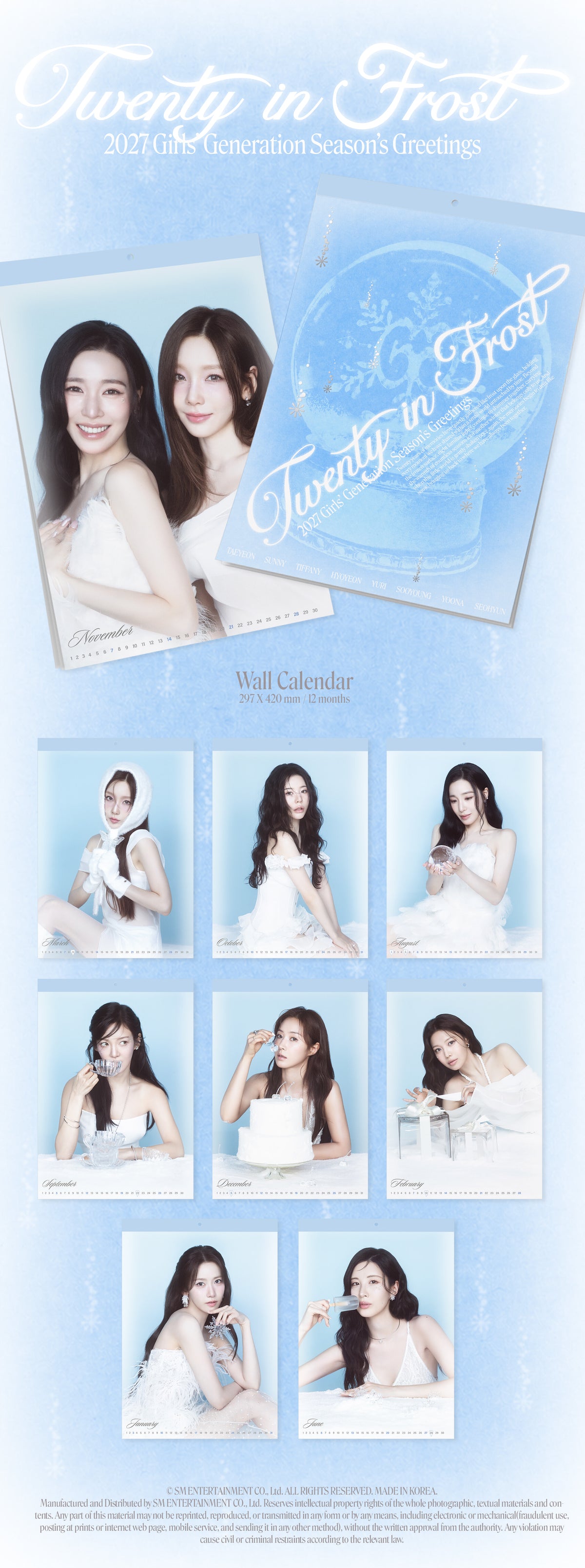 [PREORDER 18/10 CLOSED] Girls’ Generation [Twenty in Frost] 2027 SEASON’S GREETINGS Wall Calendar