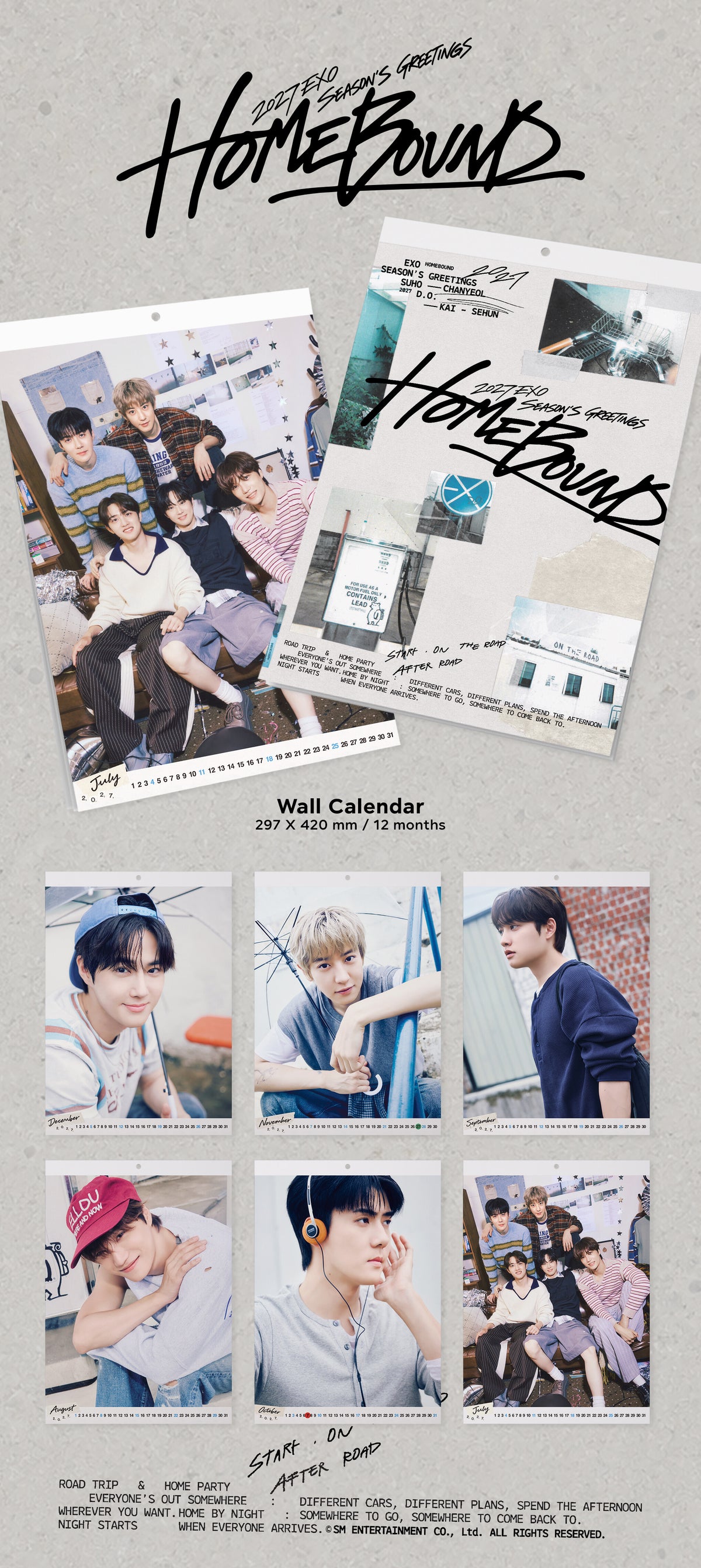 [PREORDER 18/10 CLOSED] EXO [HOMEBOUND] 2027 SEASON’S GREETINGS Wall Calendar