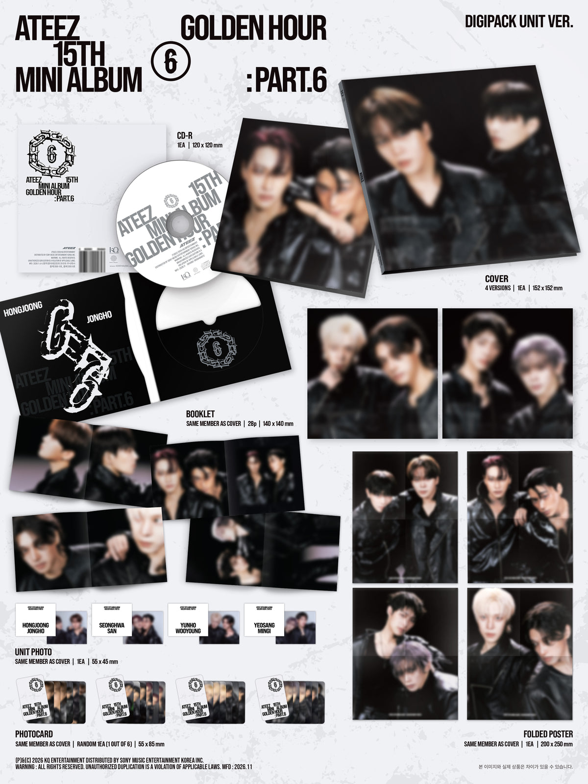 [PREORDER] ATEEZ [GOLDEN HOUR : Part.6] DIGIPACK UNIT VER