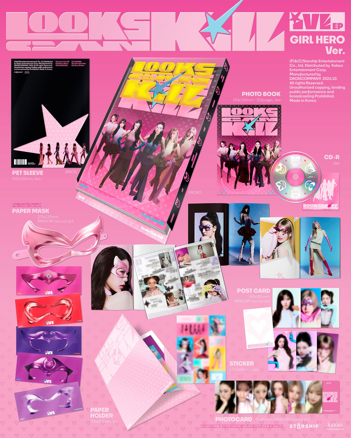 [PREORDER] IVE [ Looks Can Kill] GIRL HERO ver