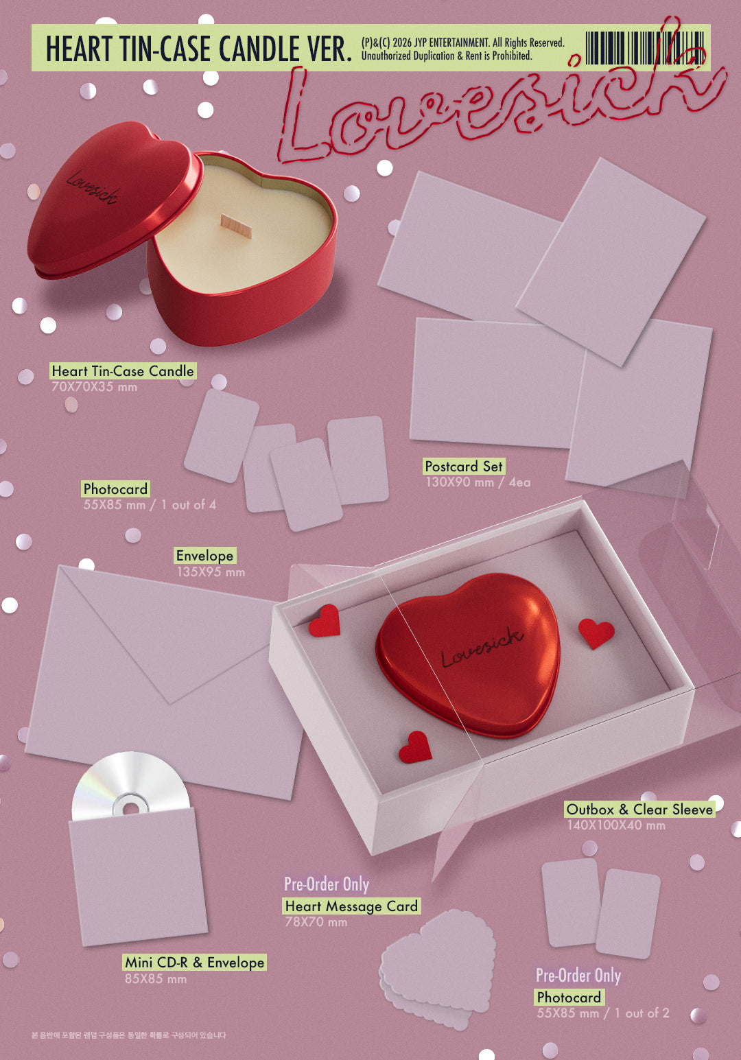 [PREORDER] CHAERYEONG [LOVESICK] HEART TIN-CASE CANDLE Ver