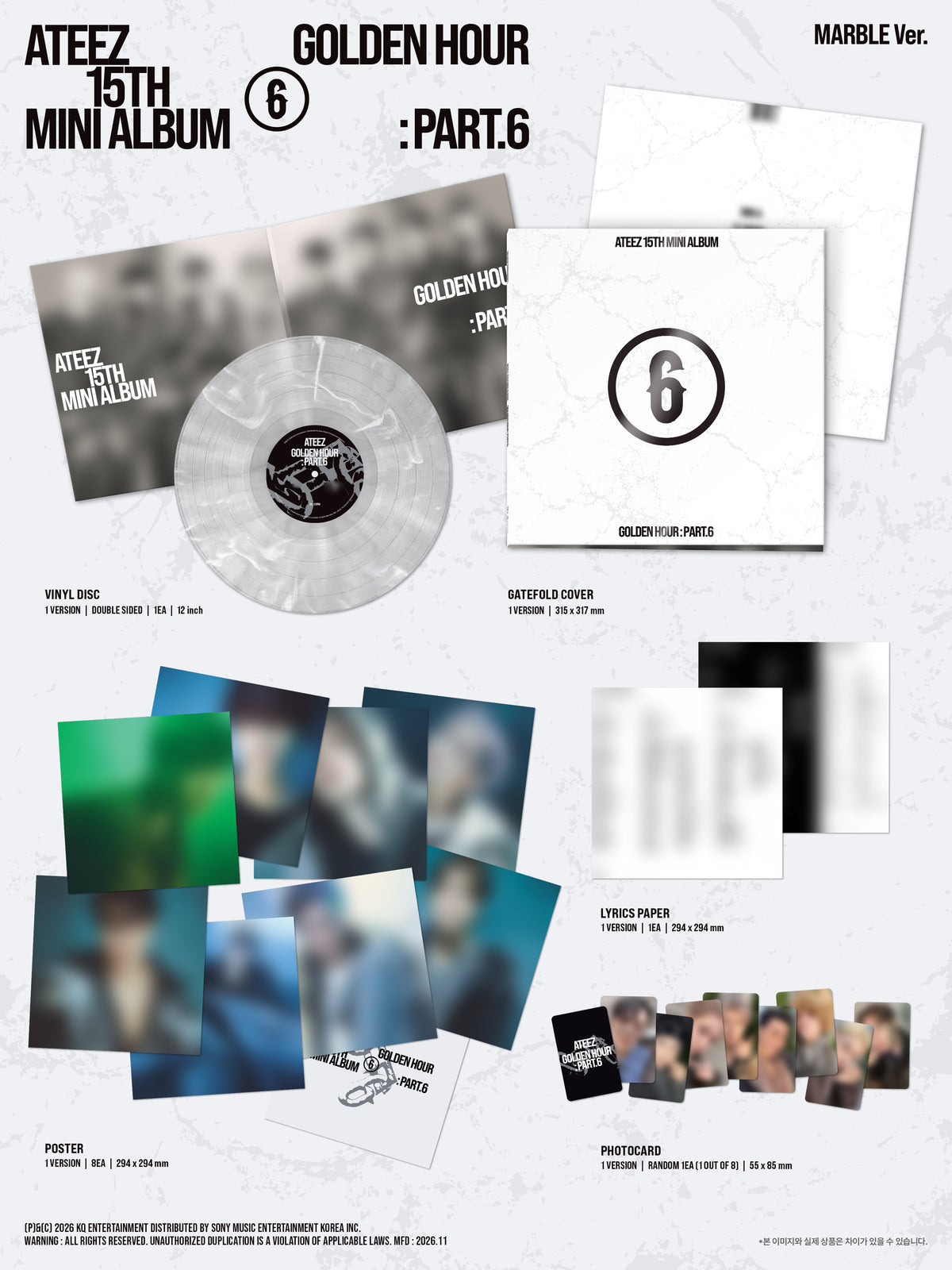 [PREORDER] ATEEZ [GOLDEN HOUR : Part.6] MARBLE VER