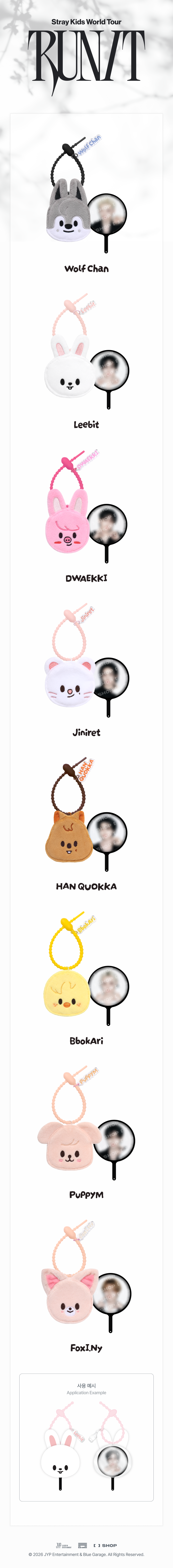 [PREORDER OFFLINE PROXY] STRAY KIDS <RUN IT> SKZOO PLUSH MINI PICKET KEYRING (18 POINTS)
