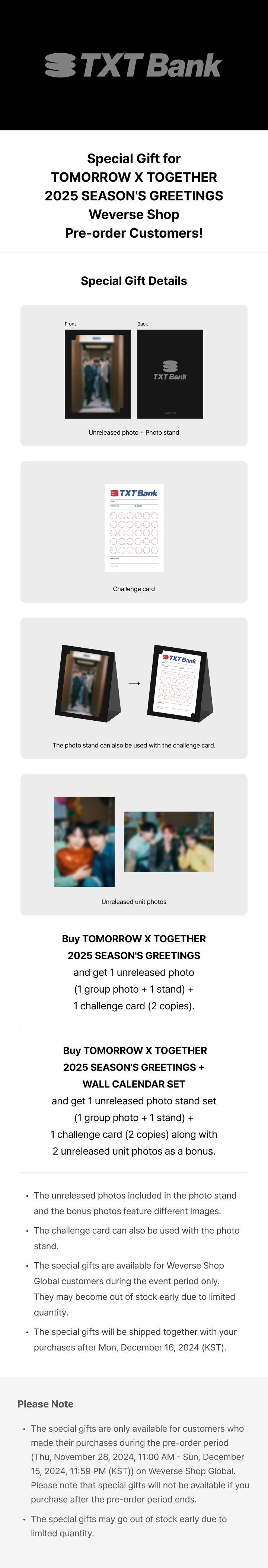 [PREORDER] TXT <TXT BANK>  2025 SEASON'S GREETINGS + WALL CALENDAR SET