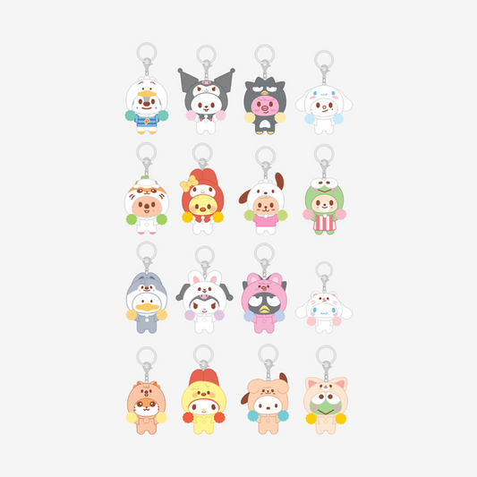[PREORDER 23/6 CLOSE] STRAY KIDS <SKZOO X SANRIO CHARACTERS> SECRET FLOCKED FIGURE KEYRING (CHEER UP Ver.)