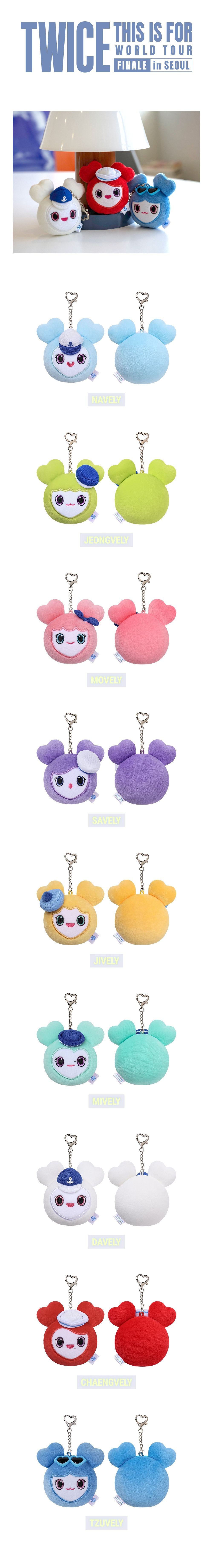 TWICE <THIS IS FOR> WORLD TOUR FINALE LOVELY FACE KEYRING MARINE Ver. (18 POINTS)