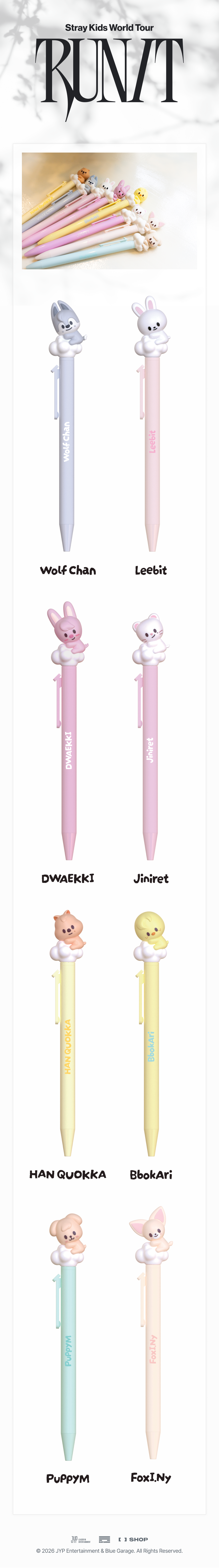 [PREORDER OFFLINE PROXY] STRAY KIDS <RUN IT> SKZOO FIGURE PEN (12 POINTS)