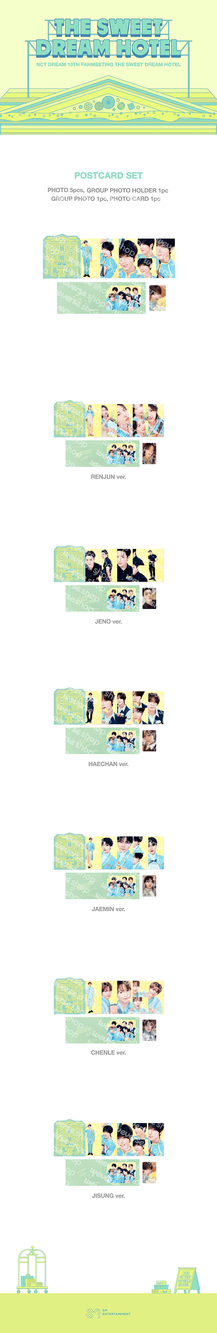 [PREORDER 26/8 CLOSED] NCT DREAM 10TH ANNIVERSARY PARTY [THE SWEET DREAM HOTEL] Official Merch POSTCARD SET
