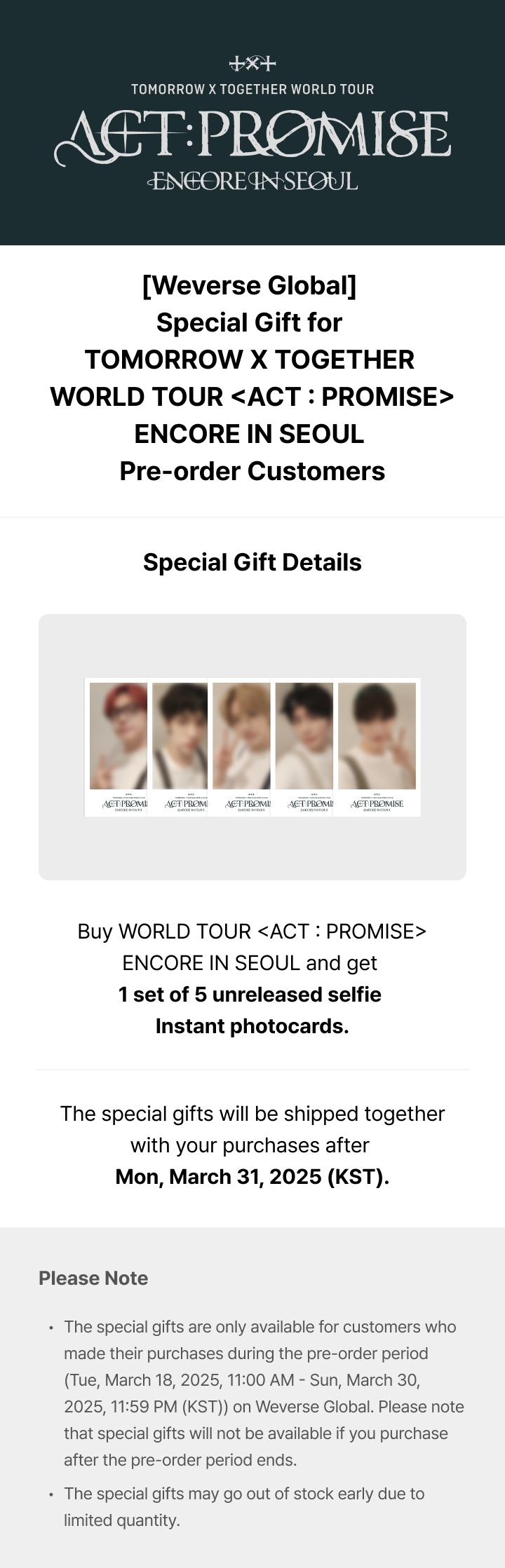 [PREORDER] TXT WORLD TOUR <ACT : PROMISE> ENCORE IN SEOUL