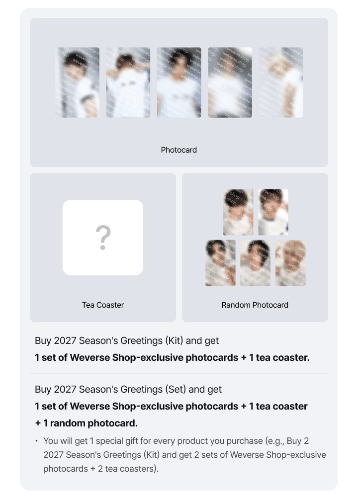 WayV [THE W.W.W Society] 2027 SEASON’S GREETING SET WEVERSE SHOP POB