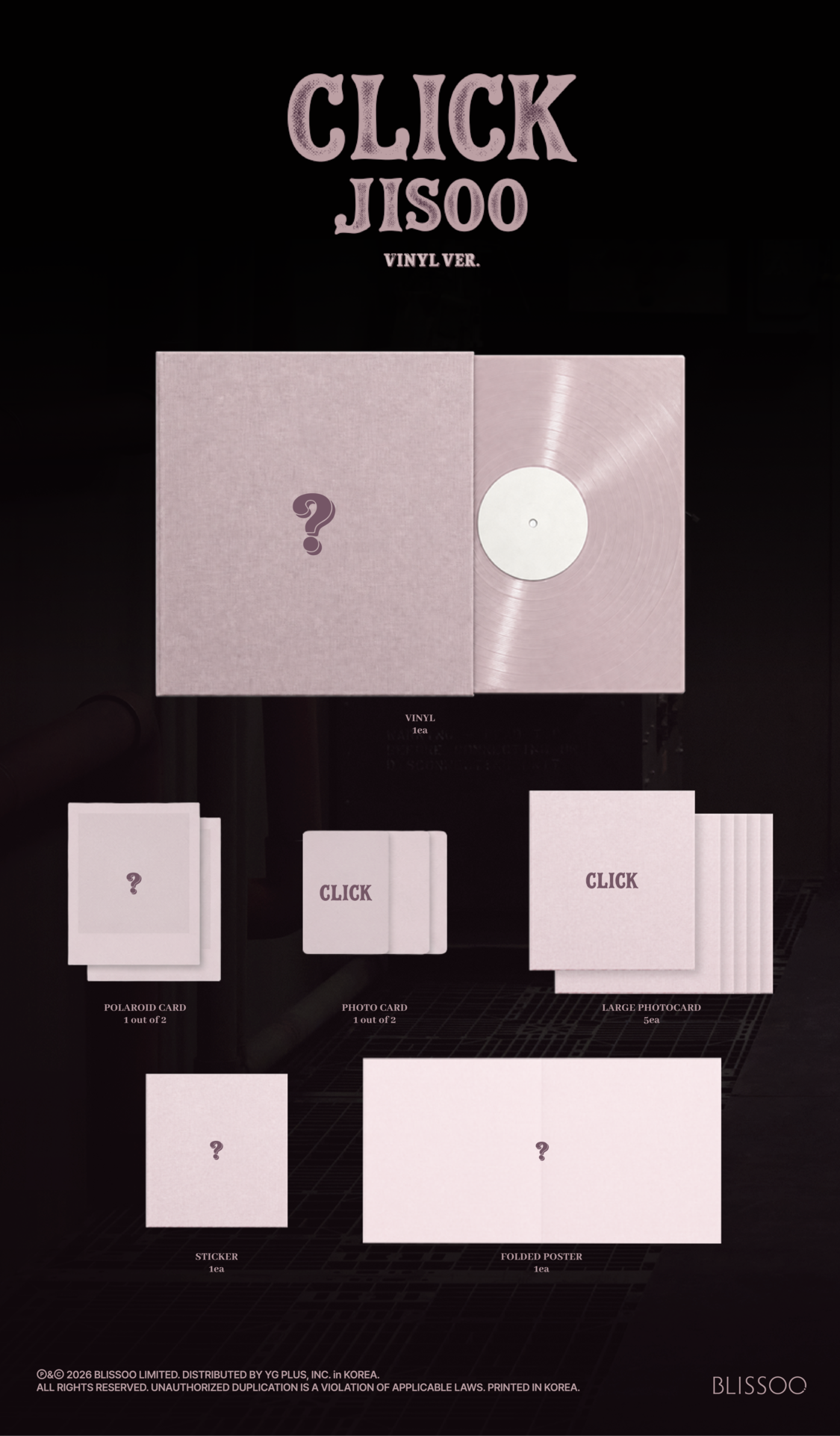 [PREORDER] JISOO [CLICK] VINYL VER.