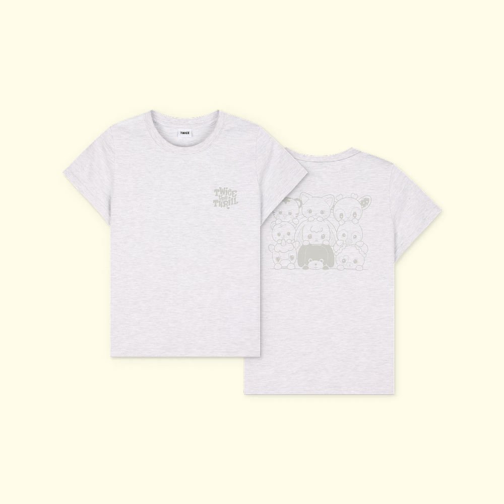 [OFFLINE PROXY 19/10 CLOSED] TWICE [TWICE THE THRILL] 11TH ANNIVERSARY POP-UP STORE T-SHIRT (Gray)