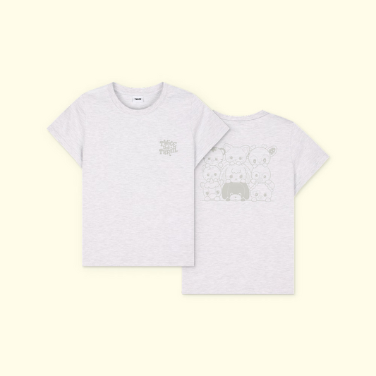 [OFFLINE PROXY 19/10 CLOSED] TWICE [TWICE THE THRILL] 11TH ANNIVERSARY POP-UP STORE T-SHIRT (Gray)