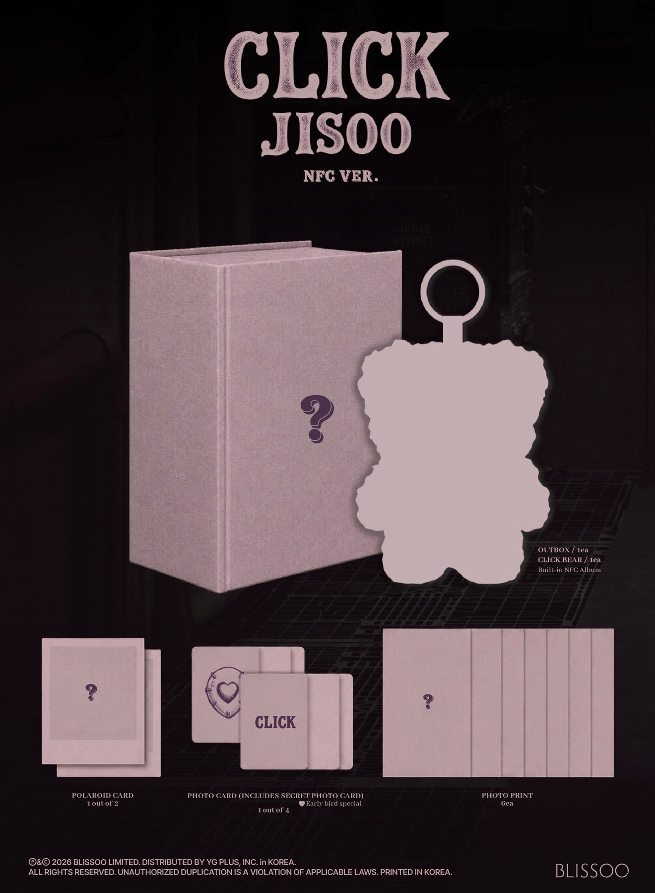 [PREORDER] JISOO [CLICK] CLICK BABY BEAR NFC VER.