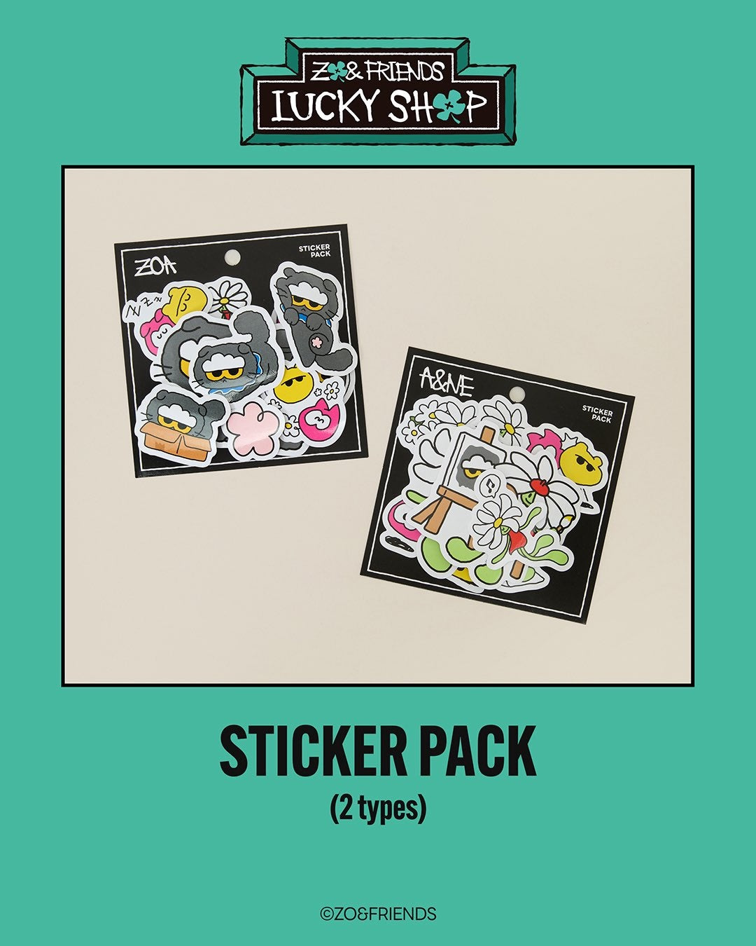 [PREORDER] G-DRAGON <ZO&FRIENDS LUCKY SHOP> POP-UP STICKER PACK