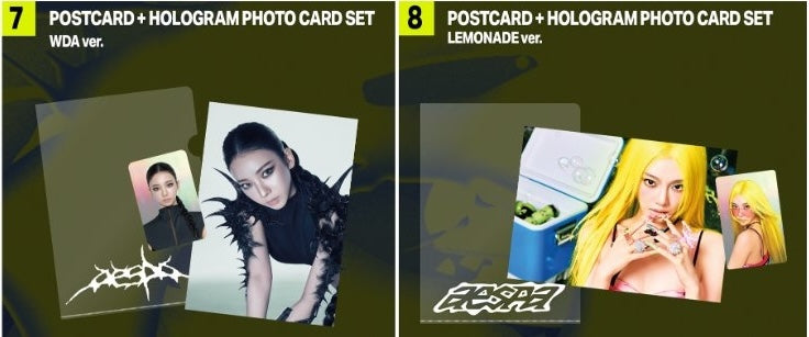 [OFFLINE PROXY] AESPA <MAKE IT LEMONADE> OFFICIAL MD POSTCARD + HOLOGRAM PHOTO CARD SET