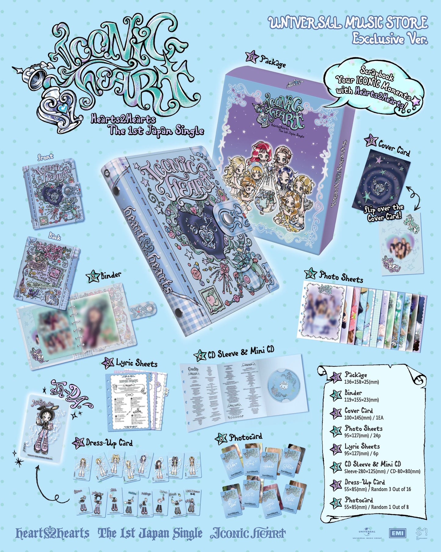 [PREORDER] HEARTS2HEARTS <ICONIC HEART> 1ST JAPAN SINGLE UNIVERSAL MUSIC STORE Exclusive Ver.