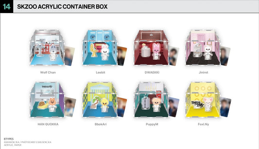 [PREORDER OFFLINE PROXY] STRAY KIDS <THIS & THAT> POP-UP STORE SKZOO ACRYLIC CONTAINER BOX (20 POINTS)