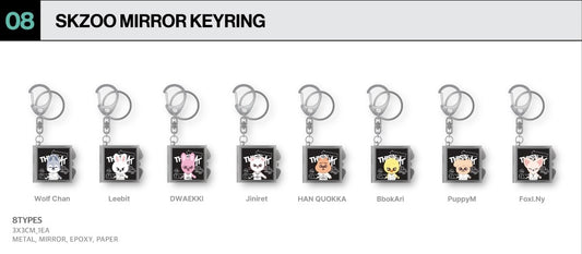 [PREORDER OFFLINE PROXY] STRAY KIDS <THIS & THAT> POP-UP STORE SKZOO MIRROR KEYRING (12 POINTS)