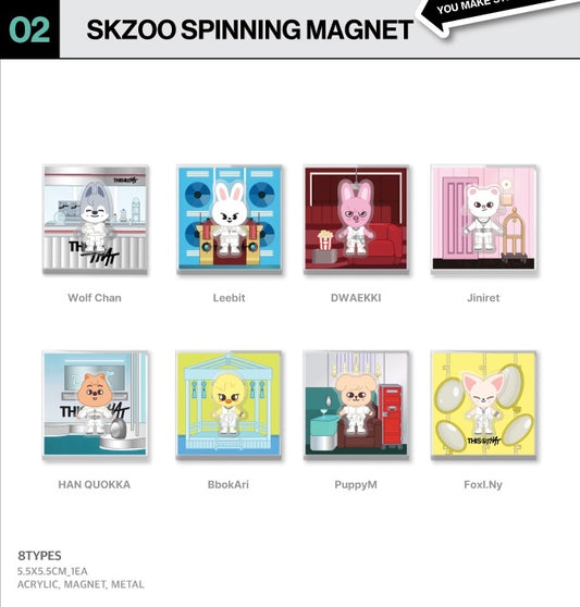 [PREORDER OFFLINE PROXY] STRAY KIDS <THIS & THAT> POP-UP STORE SKZOO SPINNING MAGNET (15 POINTS)