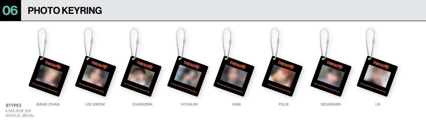 [PREORDER OFFLINE PROXY] STRAY KIDS <THIS & THAT> POP-UP STORE PHOTO KEYRING (12 POINTS)