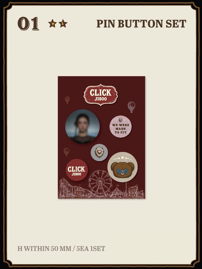 [OFFLINE PROXY] JISOO [CLICK in SEOUL] POP-UP PIN BUTTON SET
