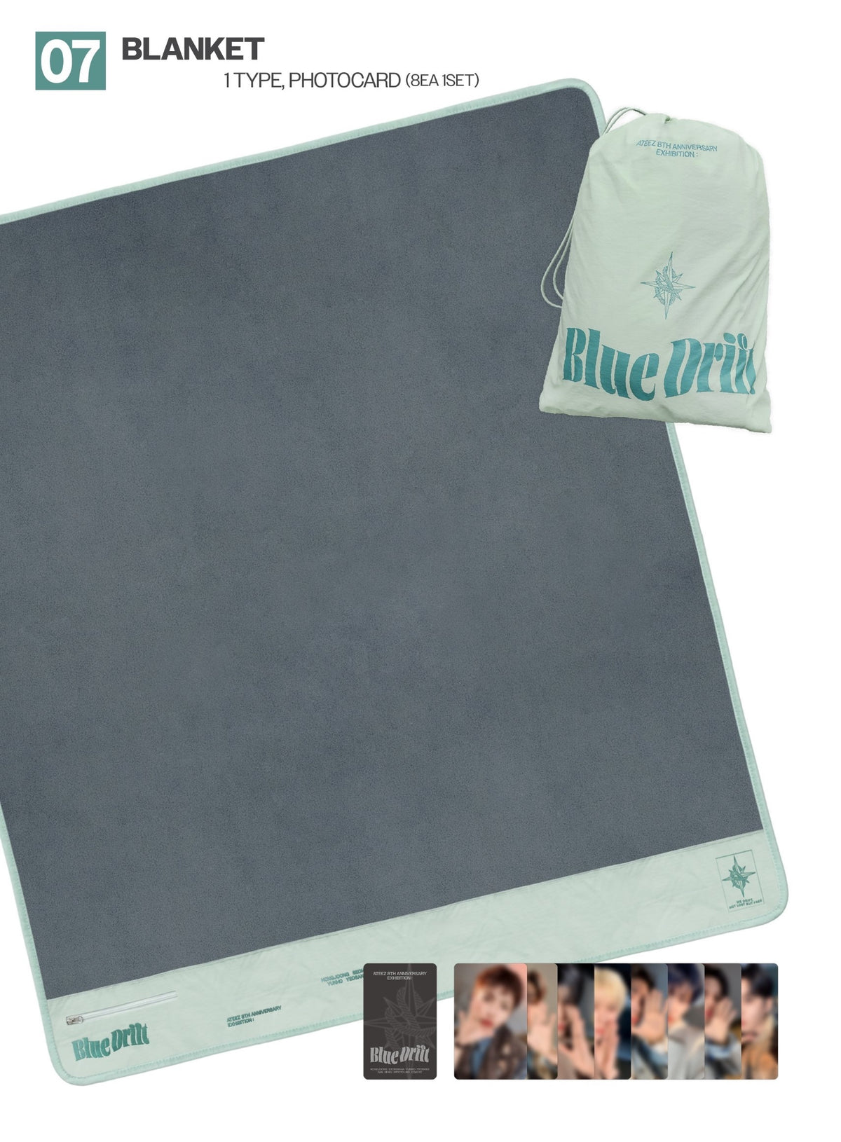 [PREORDER 30/9 CLOSED] ATEEZ [8th Anniversary Exhibition : BLUE DRIFT] OFFICIAL MD BLANKET