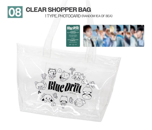 [PREORDER 30/9 CLOSED] ATEEZ [8th Anniversary Exhibition : BLUE DRIFT] OFFICIAL MD CLEAR SHOPPER BAG