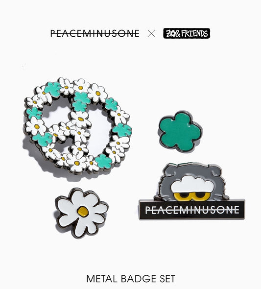 [PREORDER 15/10 CLOSED] PEACEMINUSONE X ZO&FRIENDS POP-UP METAL BADGE SET