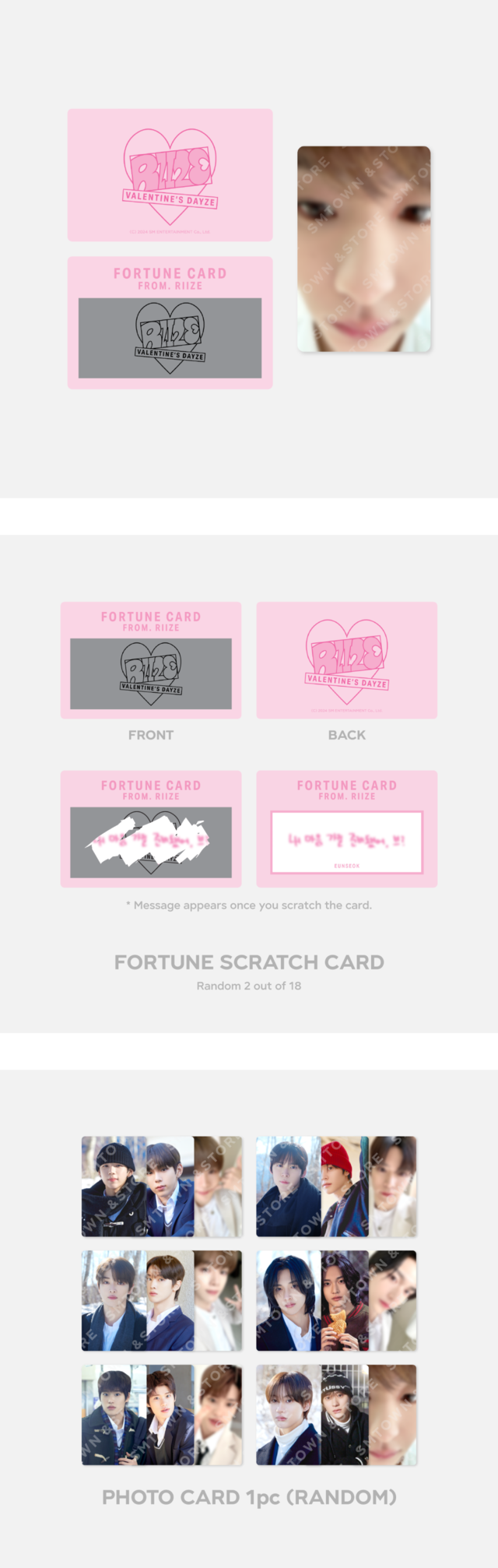 RIIZE <VALENTINE'S DAYZE> FORTUNE SCRATCH CARD