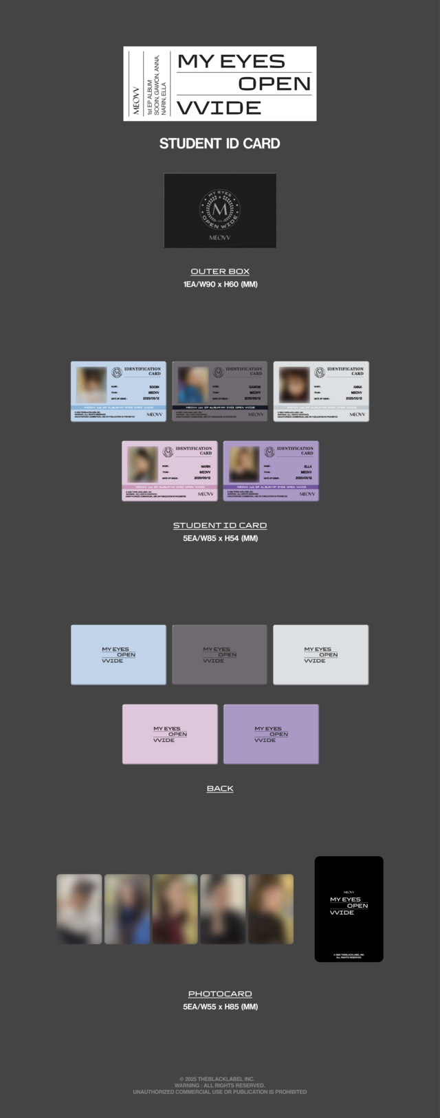 MEOVV <MY EYES OPEN VVIDE> OFFICIAL MD STUDENT ID CARD
