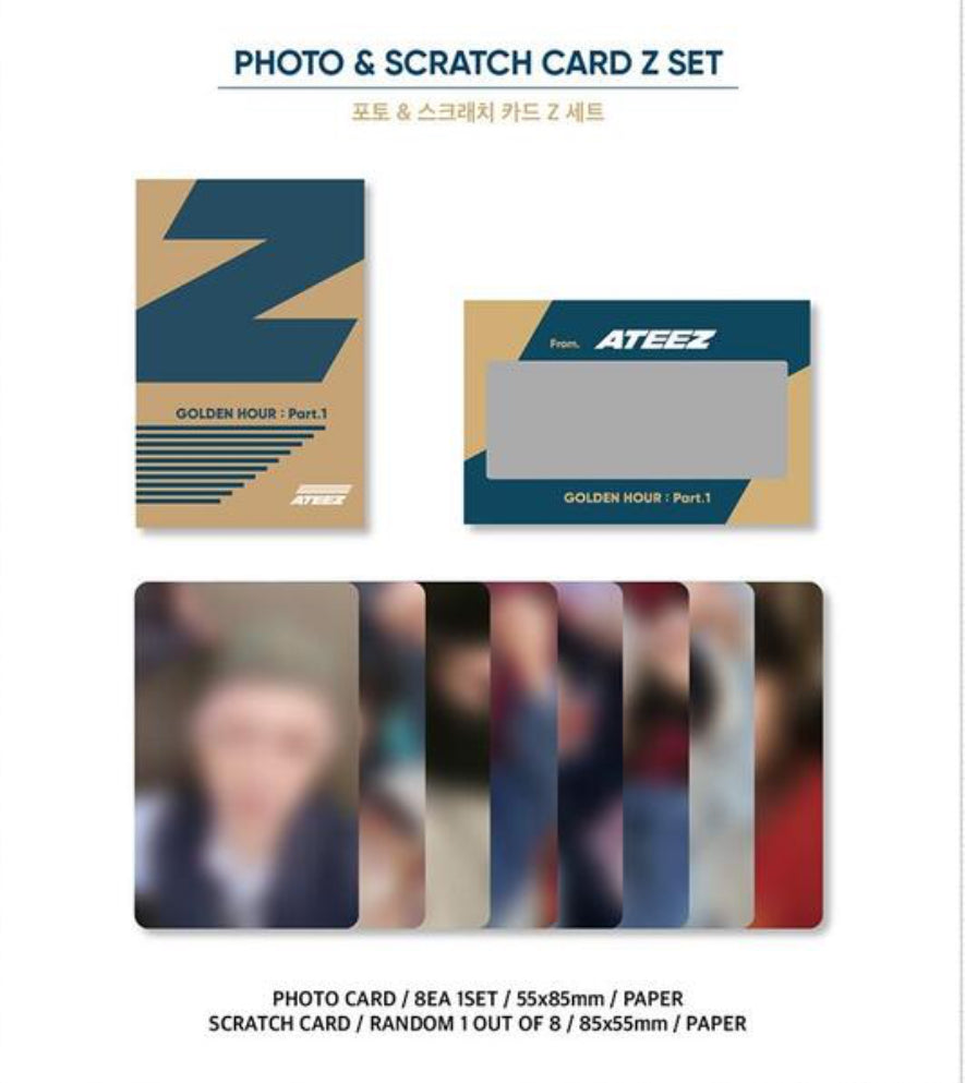 ATEEZ <GOLDEN HOUR> POP-UP EXHIBITION PHOTO & SCRATCH CARD Z SET