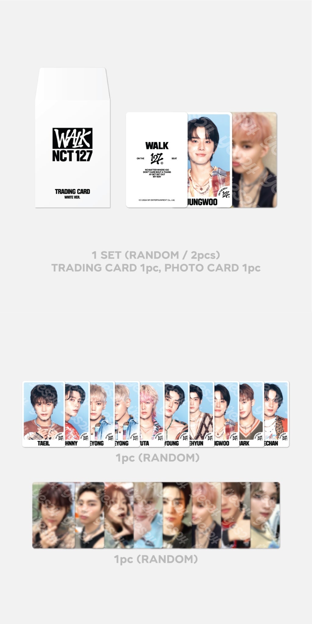 NCT 127 <WALK : ON THE BEAT> RANDOM TRADING CARD SET C (WHITE)