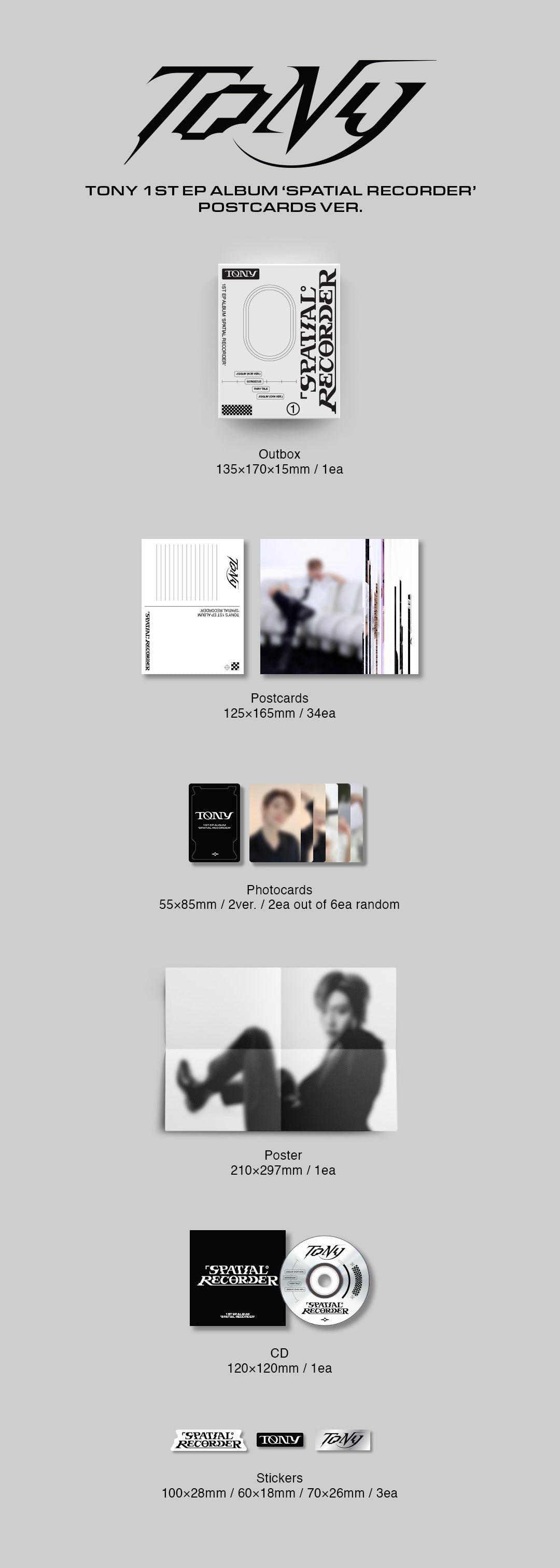 [PREORDER] TONY <SPATIAL RECORDER> POSTCARDS VER.