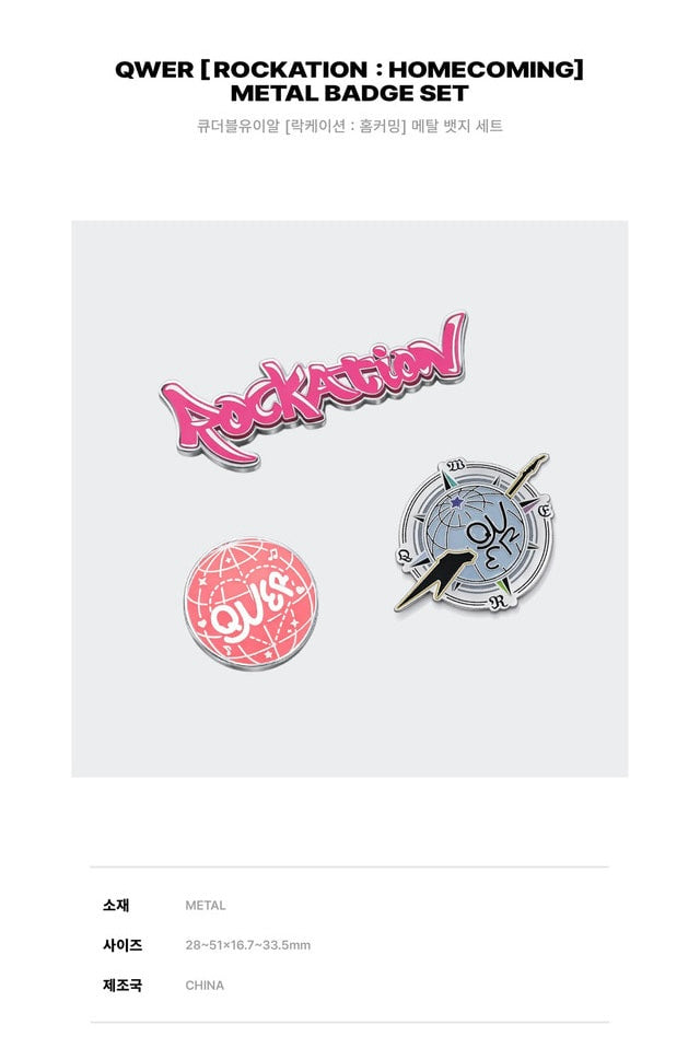 [PREORDER 29/3 CLOSED] QWER <ROCKATION : HOMECOMING> METAL BADGE SET