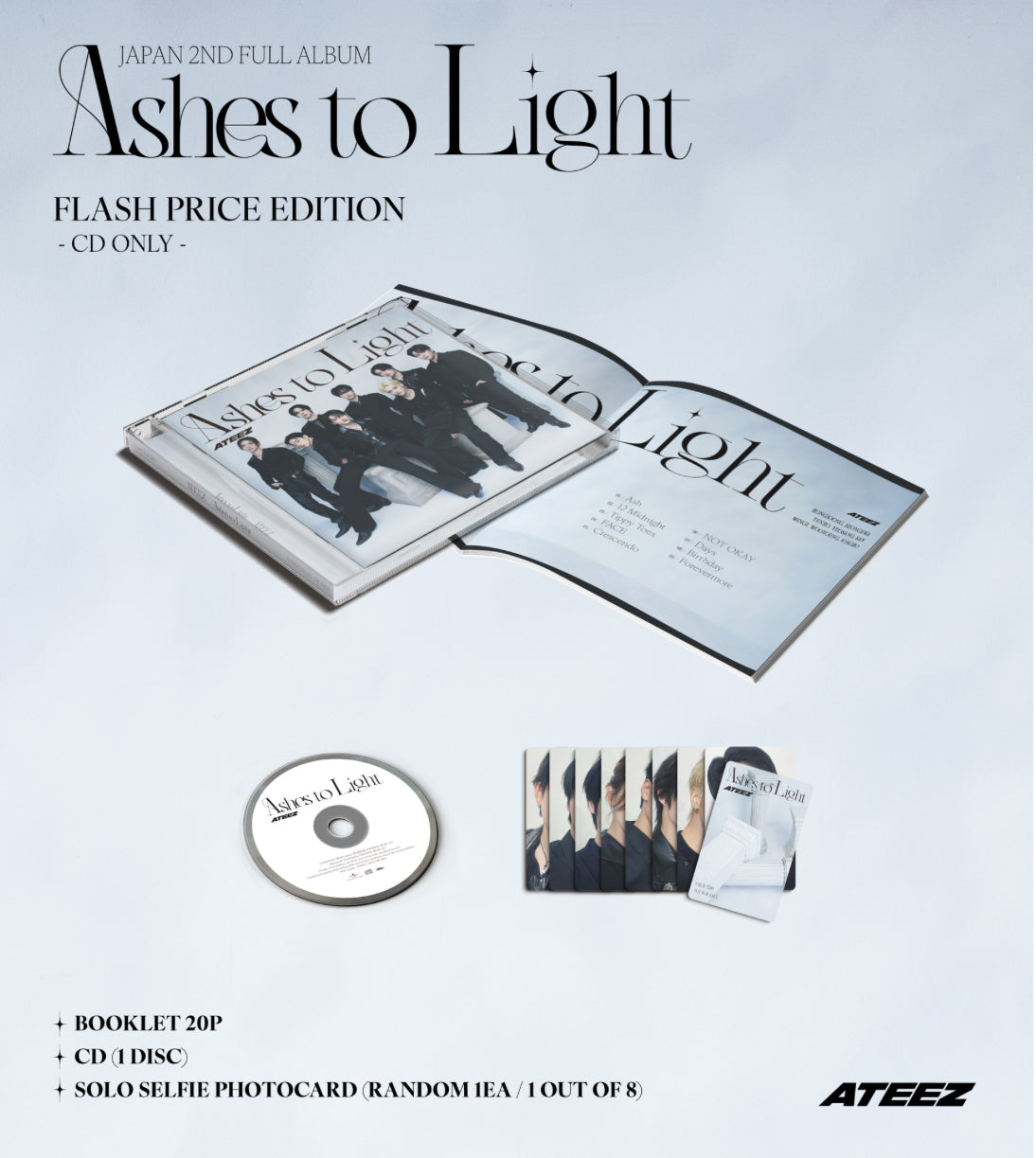 【预购】ATEEZ<ashes to light>日本限时特价版第二张完整专辑</ashes>