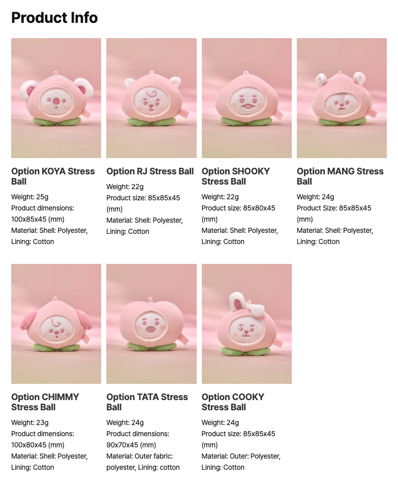 [PREORDER] BTS BT21 <PEACH HOLIC> STRESS BALL