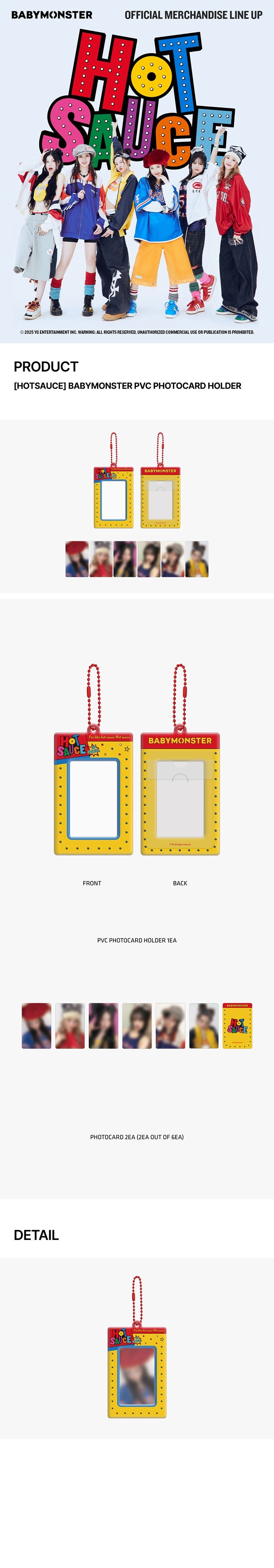 [PREORDER] BABYMONSTER <HOT SAUCE> PVC PHOTOCARD HOLDER