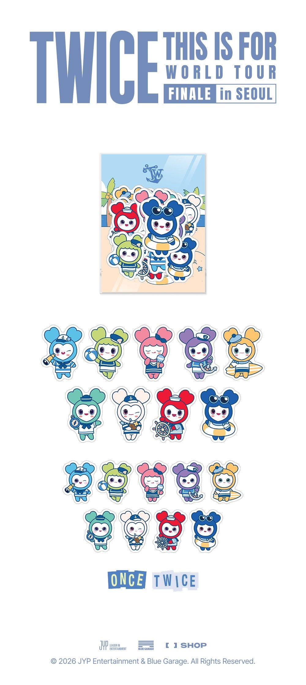 [PREORDER 25/7 CLOSED] TWICE <THIS IS FOR> WORLD TOUR FINALE LOVELY REMOVABLE STICKER PACK (11 POINTS)