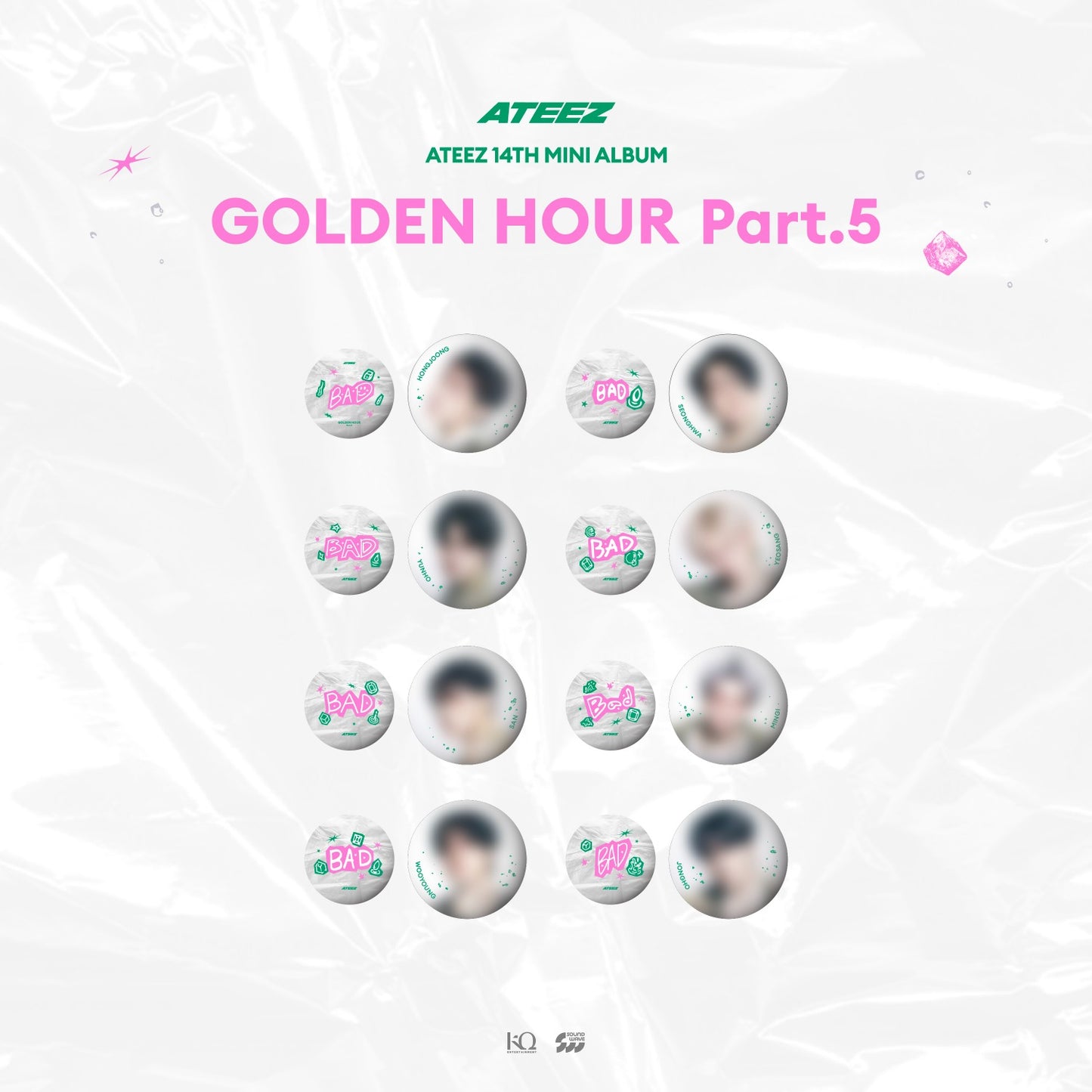 [PREORDER 4/7 CLOSED] ATEEZ <GOLDEN HOUR : Part.5> POP-UP STORE CAN BADGE SET