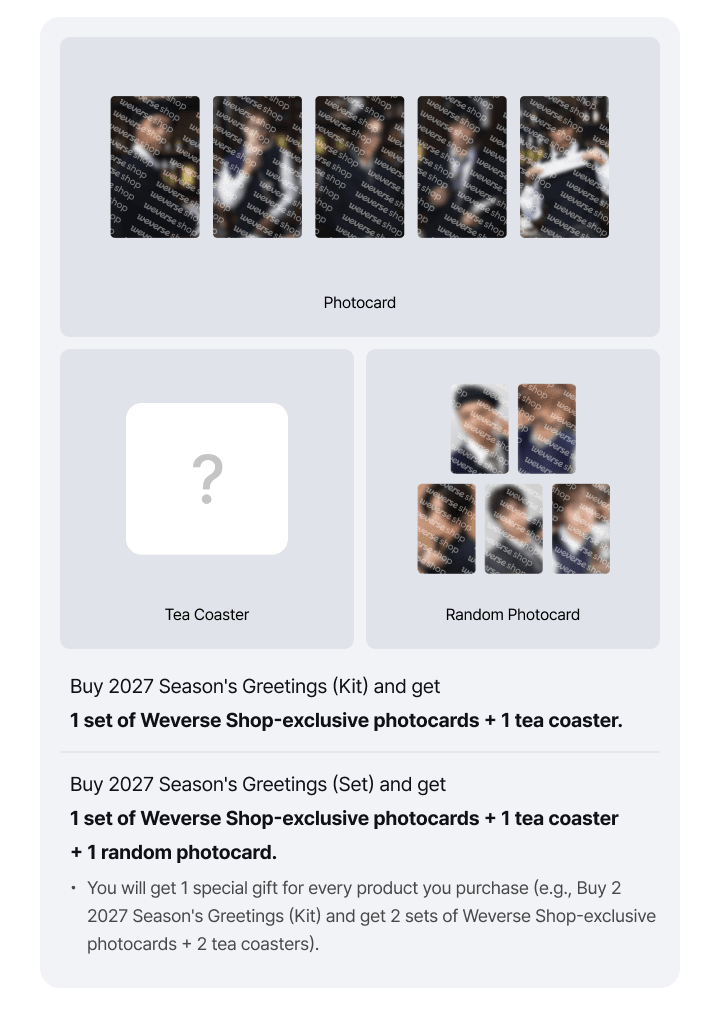 NCT 127 [WEIRD SQUAD] 2027 SEASON’S GREETING SET WEVERSE SHOP POB