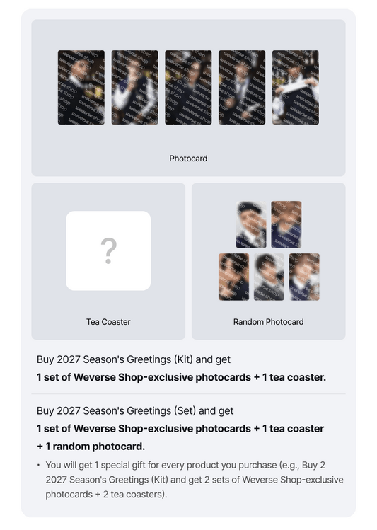 NCT 127 [WEIRD SQUAD] 2027 SEASON’S GREETING SET WEVERSE SHOP POB