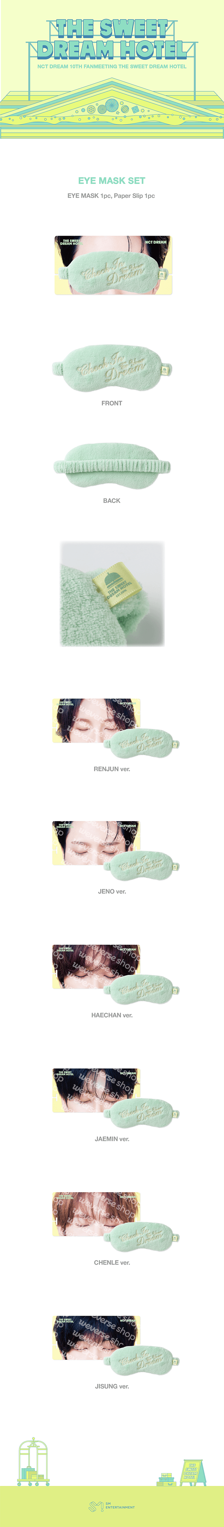 [PREORDER 26/8 CLOSED] NCT DREAM 10TH ANNIVERSARY PARTY [THE SWEET DREAM HOTEL] Official Merch EYE MASK SET