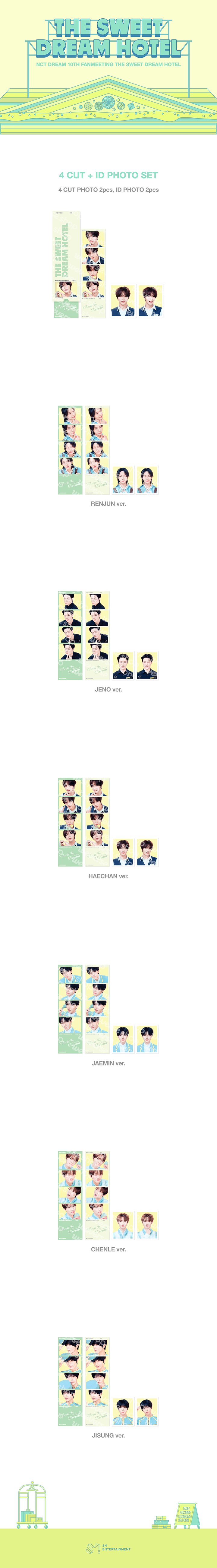 [PREORDER 26/8 CLOSED] NCT DREAM 10TH ANNIVERSARY PARTY [THE SWEET DREAM HOTEL] Official Merch 4 CUT + ID PHOTO SET